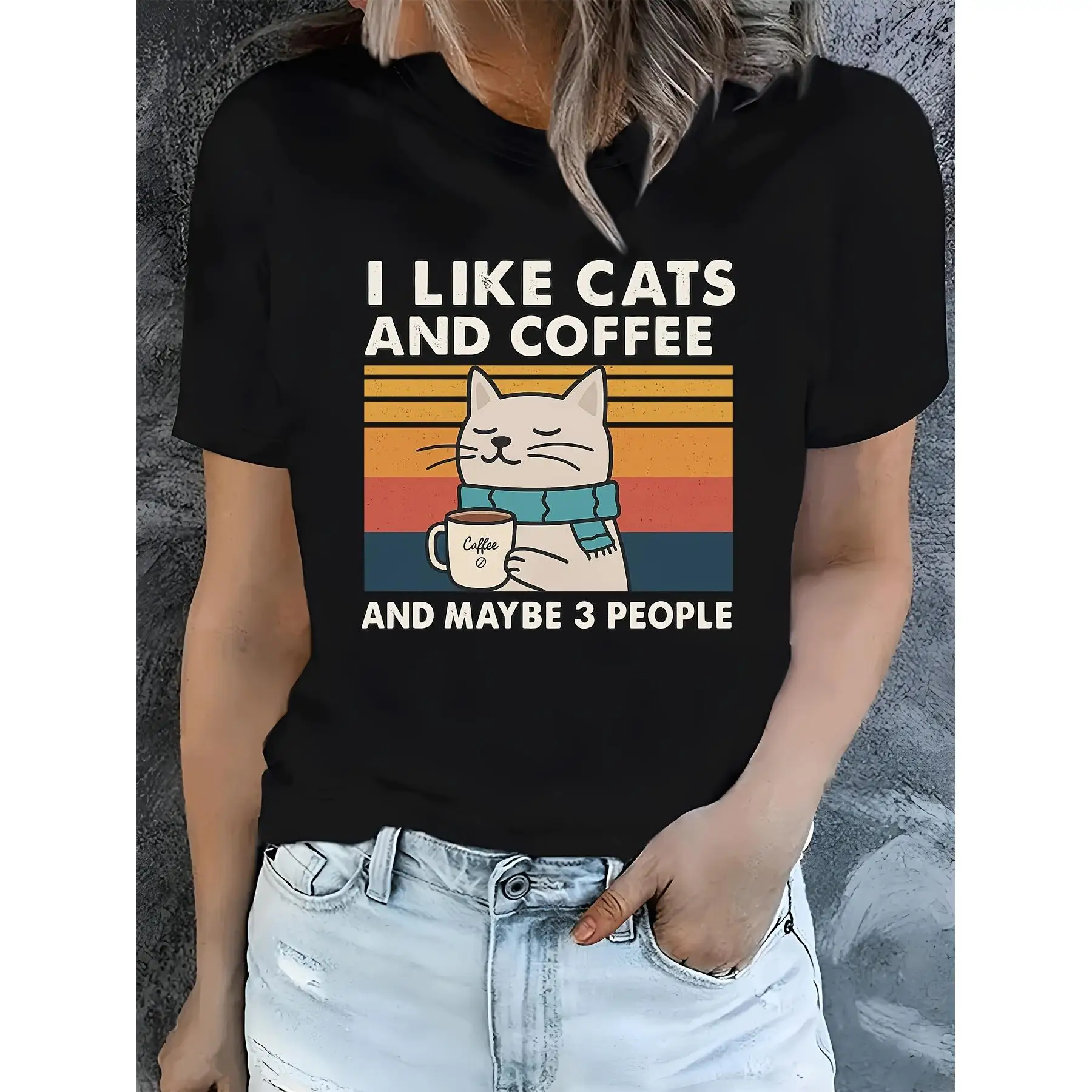 Women'S Casual T-Shirt With "Vintage Retro Cat Coffee Lover" Tee For Vintage Cat Cafes Shirt For Coffee And Retro Enthusiasts
Women'S Casual T-Shirt With "Vintage Retro Cat Coffee Lover" Tee For Vintage Cat Cafes Shirt For Coffee And Retro Enthusiasts