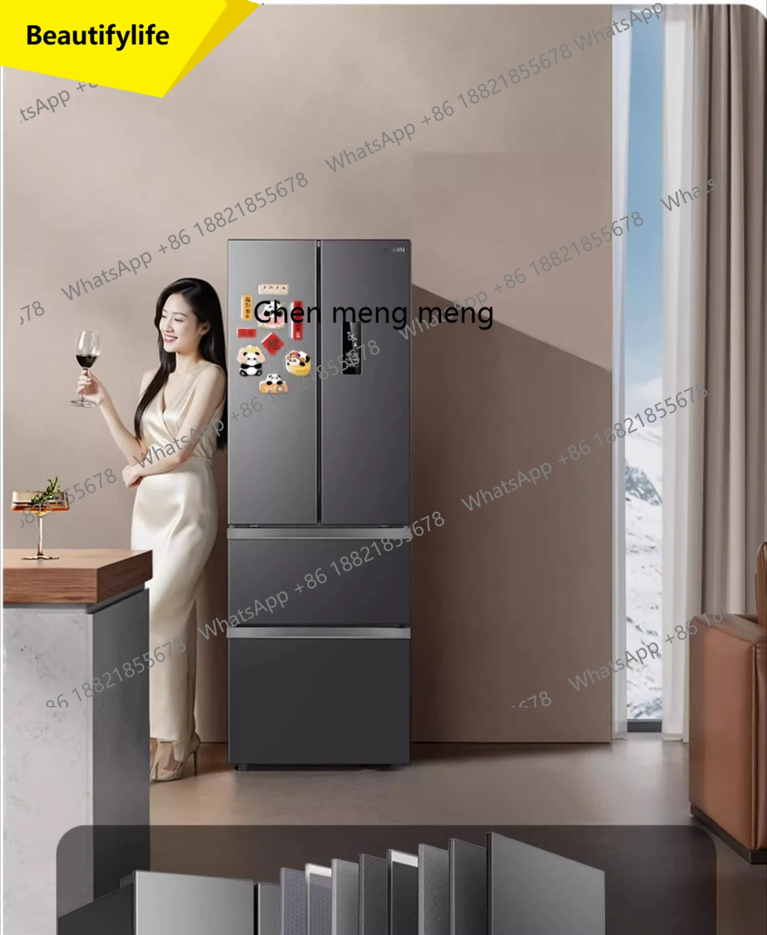 M46 French multi-door four-door refrigerator first-class noise reduction household small frequency conversion air cooling frost-
M46 French multi-door four-door refrigerator first-class noise reduction household small frequency conversion air cooling frost-