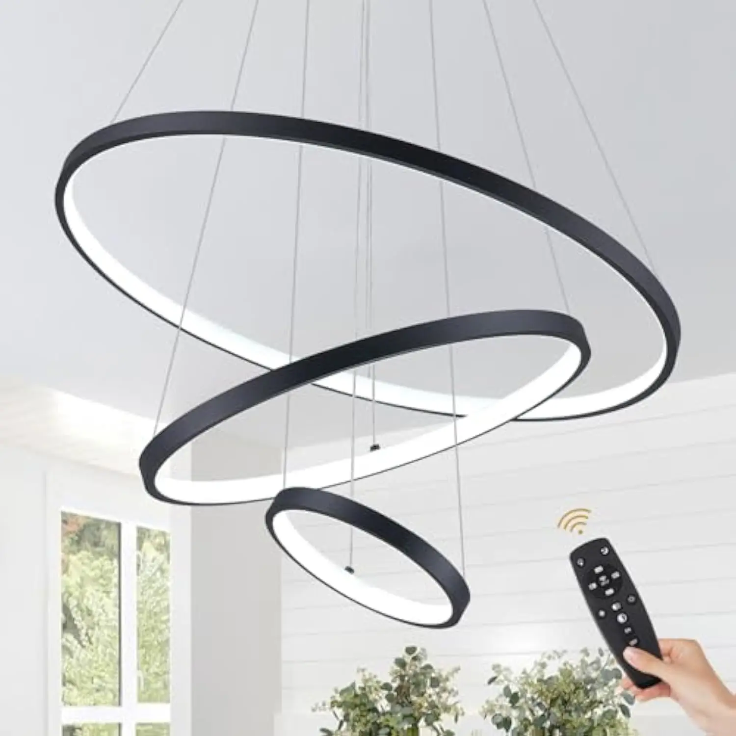Modern Led Chandeliers 3 Rings Black Chandelier Dimmable Led Pendant Light Fixture Remote Control Contemporary Flush Mount Chan
Modern Led Chandeliers 3 Rings Black Chandelier Dimmable Led Pendant Light Fixture Remote Control Contemporary Flush Mount Chan