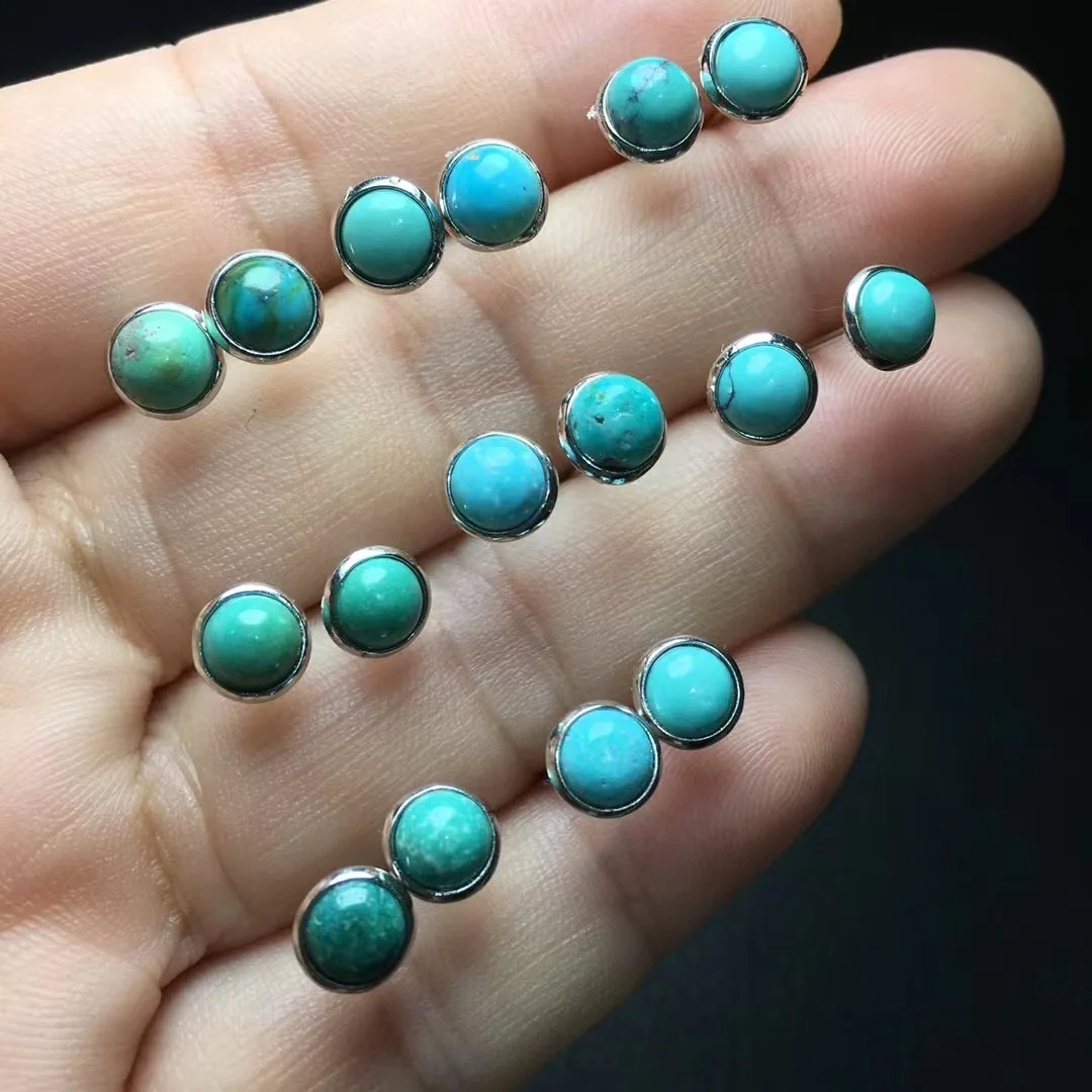 1 Pc Fengbaowu Natural Turquoise Earring Round Cabochon 925 Sterling Silver Crystal Reiki Healing Stone Fashion Jewelry Gift
1 Pc Fengbaowu Natural Turquoise Earring Round Cabochon 925 Sterling Silver Crystal Reiki Healing Stone Fashion Jewelry Gift