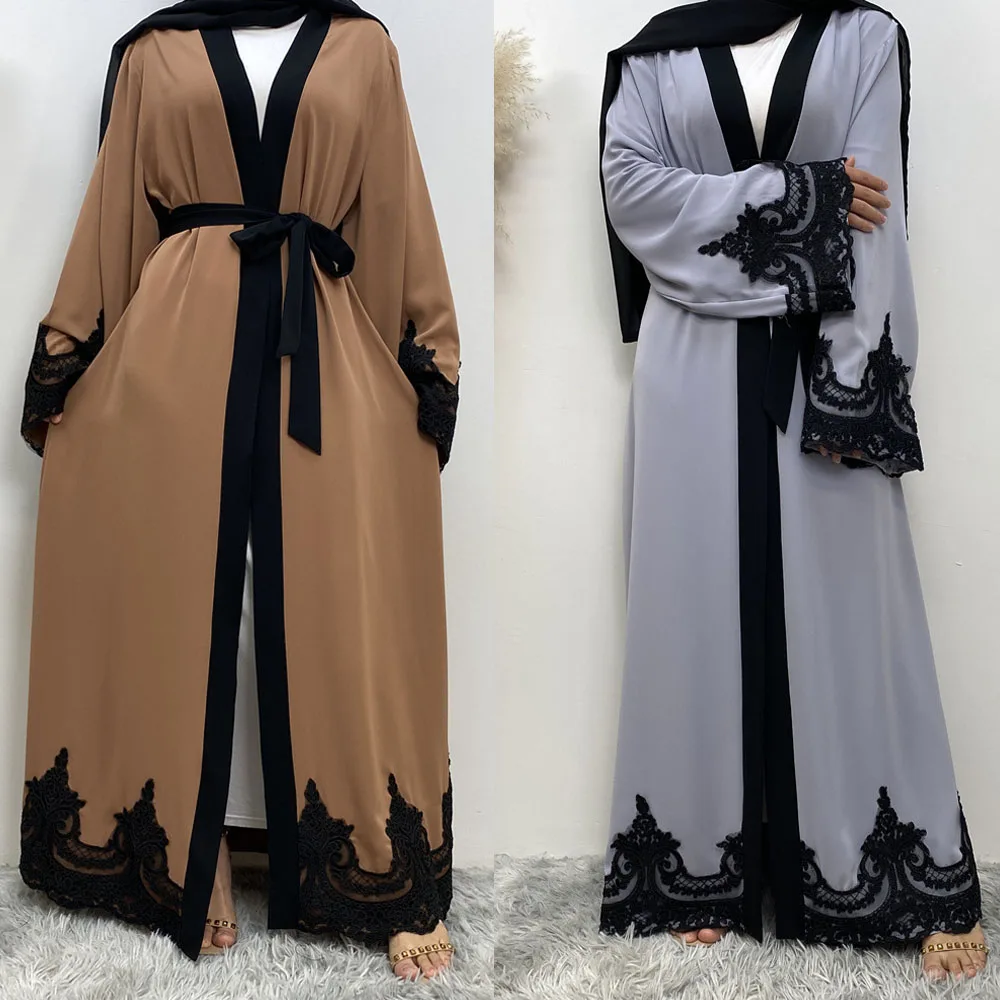 Muslim Women Embroidery Lace Embroidery Open Abaya with Belt Luxury Robes Long Sleeve Vintage Bangladesh Ramadan Dress Elegance
Muslim Women Embroidery Lace Embroidery Open Abaya with Belt Luxury Robes Long Sleeve Vintage Bangladesh Ramadan Dress Elegance