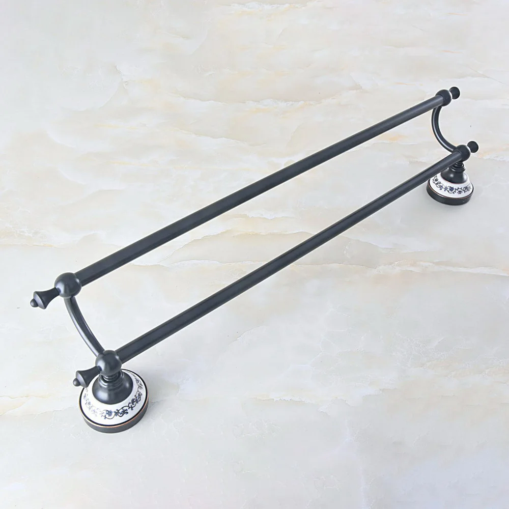 Black Oil Rubbed Brass Wall Mounted Bathroom Hardware Double Towel Rail Bar Holder Dba752
Black Oil Rubbed Brass Wall Mounted Bathroom Hardware Double Towel Rail Bar Holder Dba752