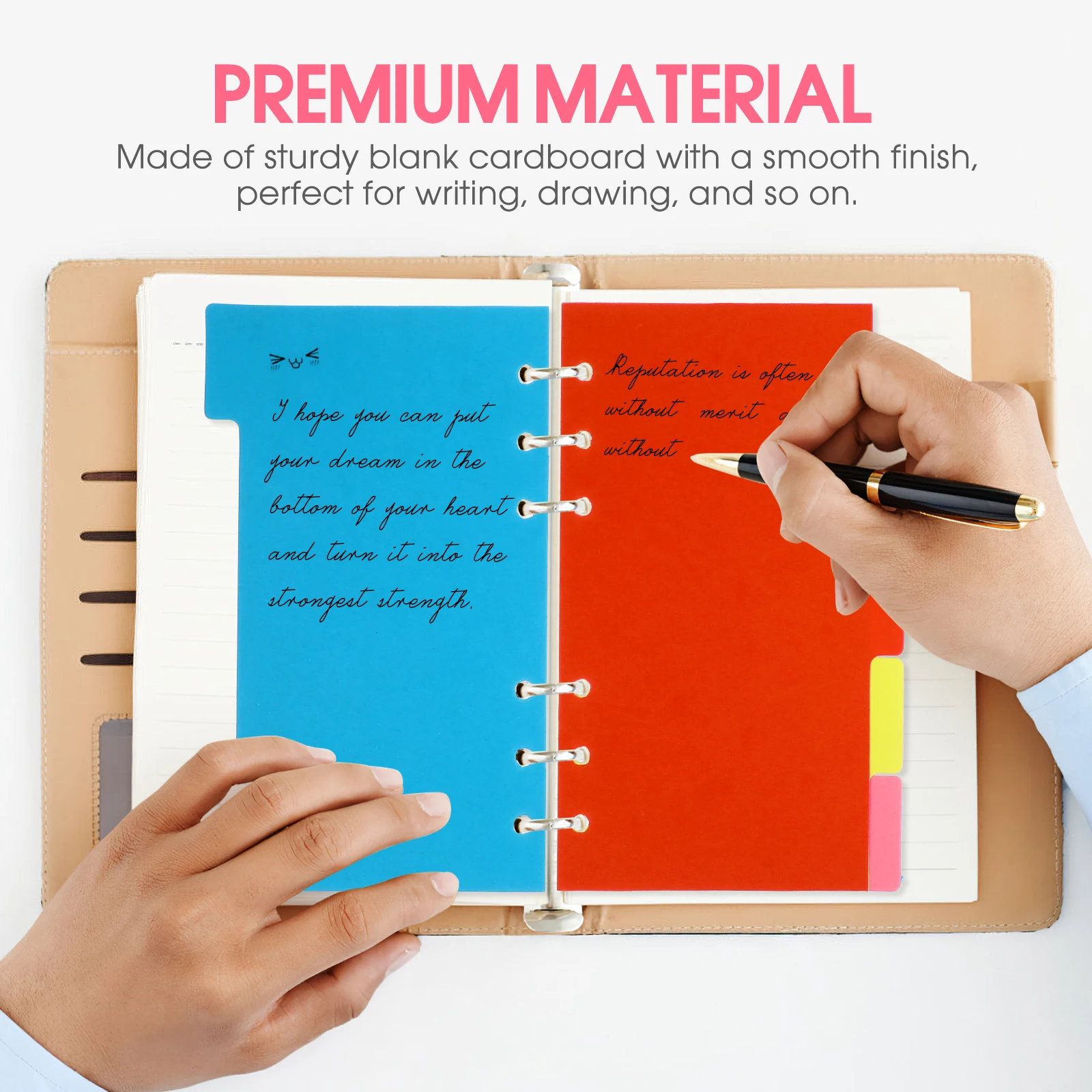 6Sets Colored Dividers for A6 Notebook Binders 6-Hole Paper Refill Index Tab Cards School Office Travel Notebook Accessories
6Sets Colored Dividers for A6 Notebook Binders 6-Hole Paper Refill Index Tab Cards School Office Travel Notebook Accessories