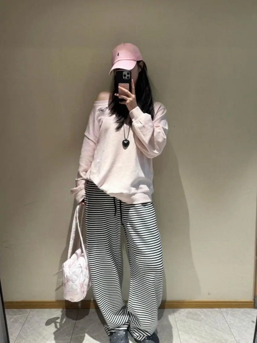 Loose Long Sve Sweatirt Women's Korean Sle Casual Lazy Girl oulder Length Spring Season Slimming Top Two-Piece Set
Loose Long Sve Sweatirt Women's Korean Sle Casual Lazy Girl oulder Length Spring Season Slimming Top Two-Piece Set
