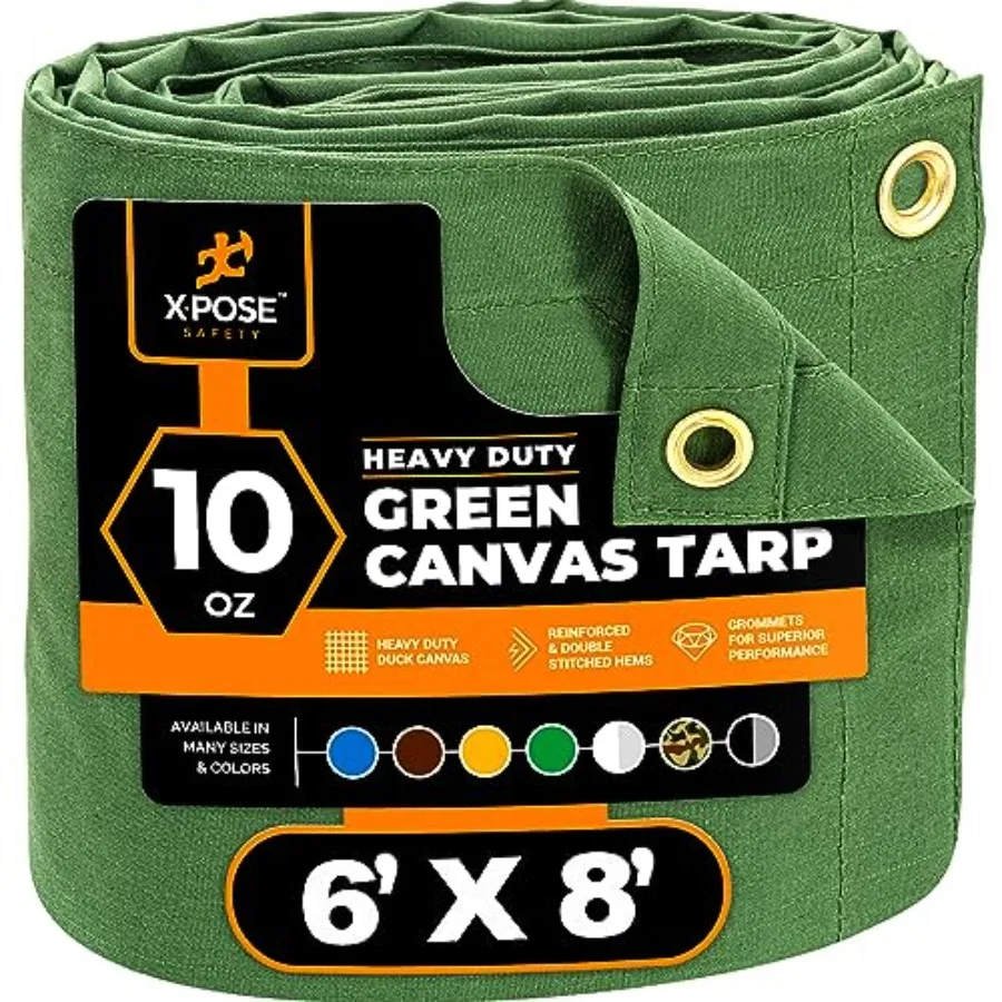 Canvas Tarp - 10oz Canvas Tarps Heavy Duty Water Resist with Brass Grommets- Multipurpose Outdoor Tarpaulin for Camping, Canopy
Canvas Tarp - 10oz Canvas Tarps Heavy Duty Water Resist with Brass Grommets- Multipurpose Outdoor Tarpaulin for Camping, Canopy