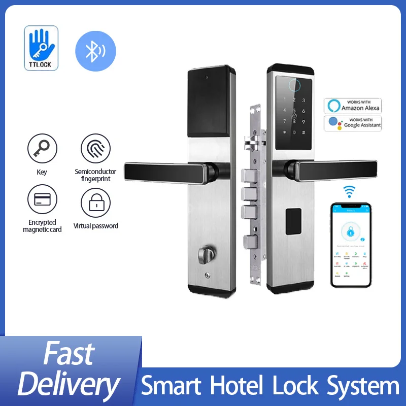 New Ttlock Wifi Electronic Smart Door Lock With Biometric Fingerprint Work with Google home Aleax For home or Hotel 
New Ttlock Wifi Electronic Smart Door Lock With Biometric Fingerprint Work with Google home Aleax For home or Hotel