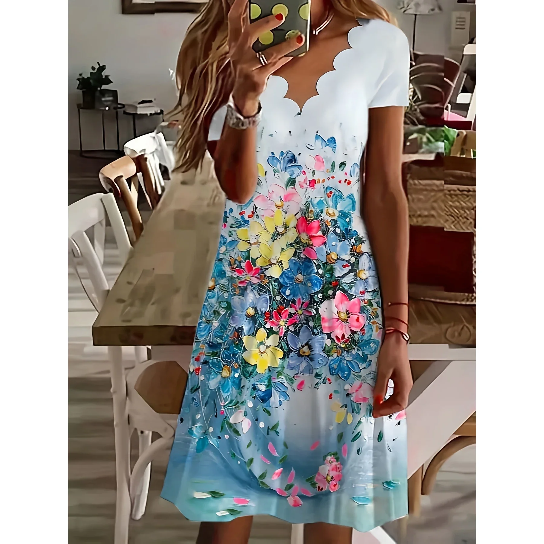 CPSYMYM 3D Flower Print New Casual Short Sleeve Long Dress Women's V-Neck Printed Dress Swing Bohemian Retro Dresses
CPSYMYM 3D Flower Print New Casual Short Sleeve Long Dress Women's V-Neck Printed Dress Swing Bohemian Retro Dresses