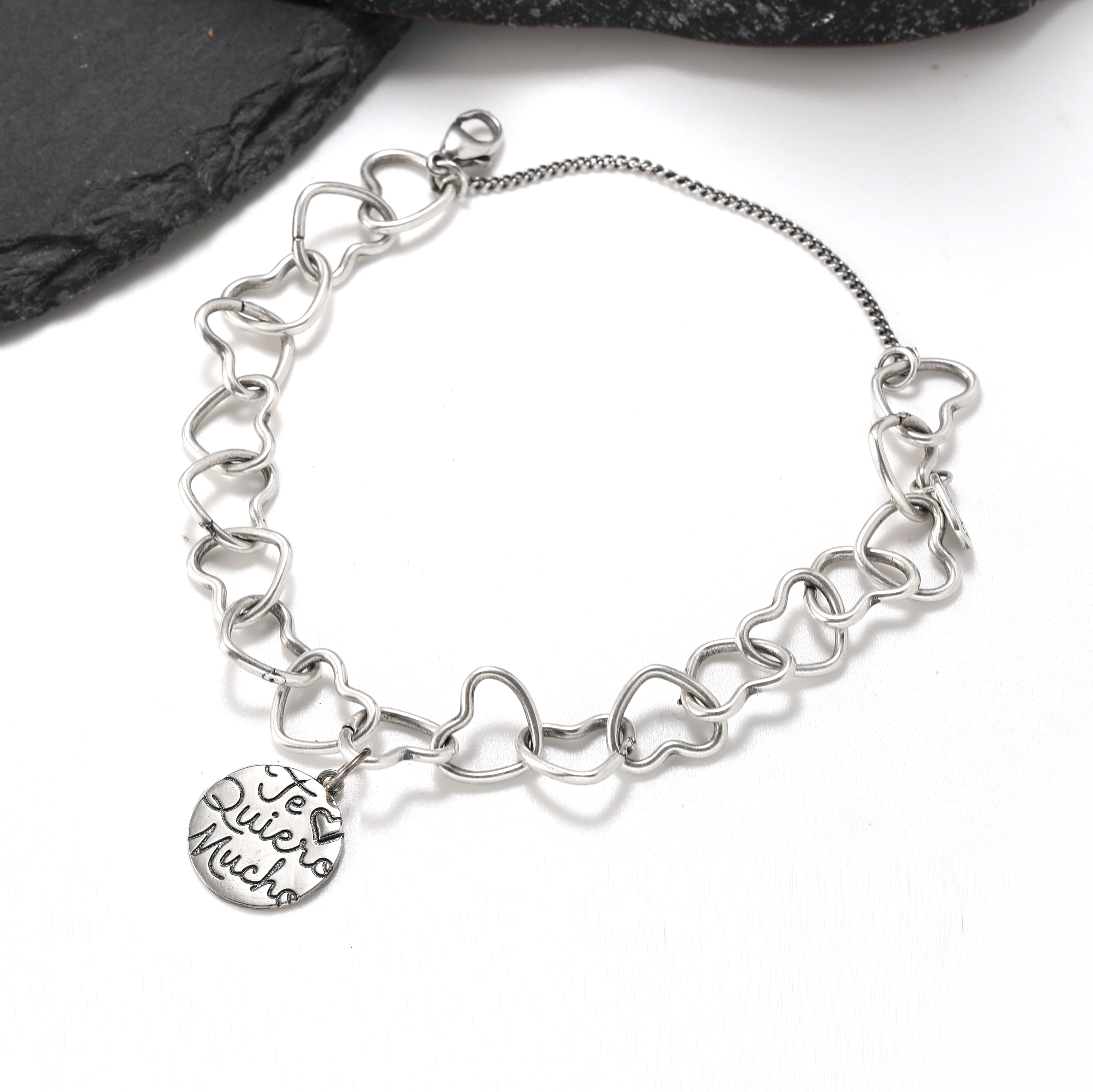 Genuine 925 sterling silver Connected Hearts Charm Bracelet DIY I love you very much pendant
Genuine 925 sterling silver Connected Hearts Charm Bracelet DIY I love you very much pendant