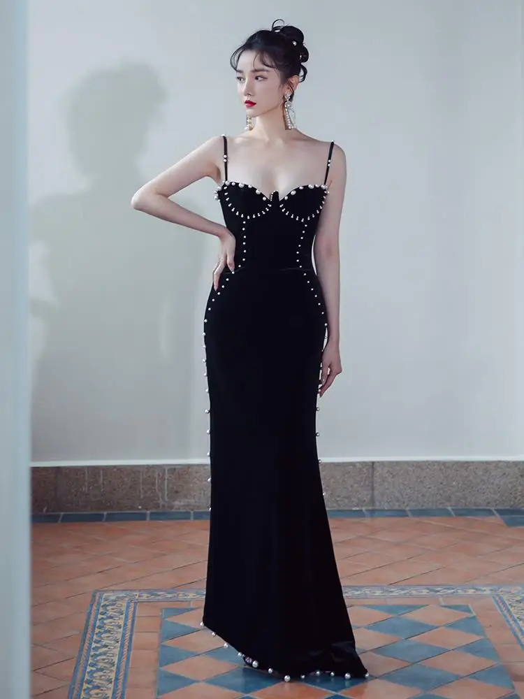 Beauty-Emily Sexy Mermaid Spaghetti Strap Black Evening Dresses Sweetheart Slit Red Carpet Dress with Pearl Elegant Prom Gowns
Beauty-Emily Sexy Mermaid Spaghetti Strap Black Evening Dresses Sweetheart Slit Red Carpet Dress with Pearl Elegant Prom Gowns