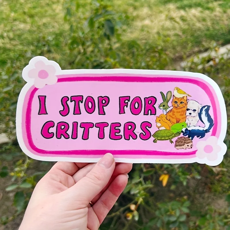 1pc "I Stop For Critters" Animal Lover Car Stickers, Waterproof Vinyl Decals
1pc "I Stop For Critters" Animal Lover Car Stickers, Waterproof Vinyl Decals