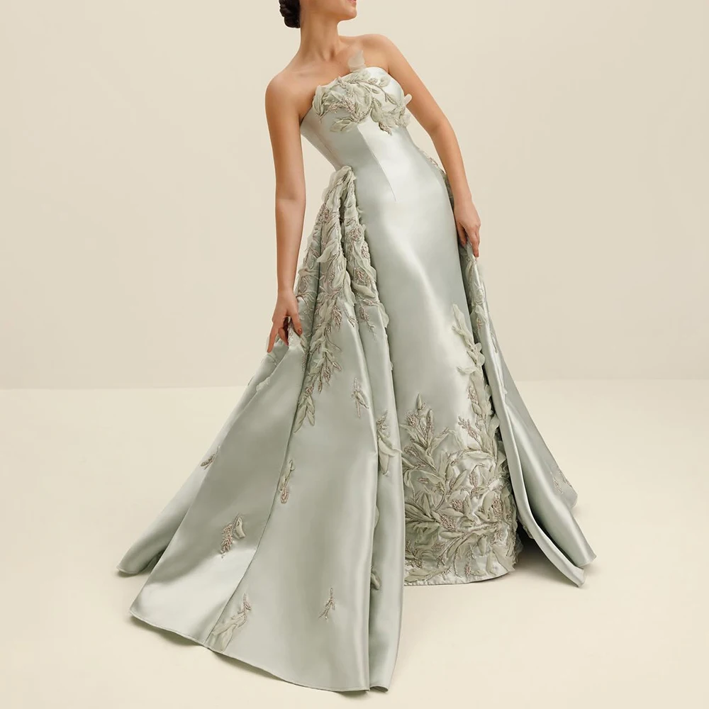 CustomizedCustomized Straight Satin Beading and Appliques Evening Dress Strapless Zipper Back Sleeveless Floor Length Panel Trai
CustomizedCustomized Straight Satin Beading and Appliques Evening Dress Strapless Zipper Back Sleeveless Floor Length Panel Trai