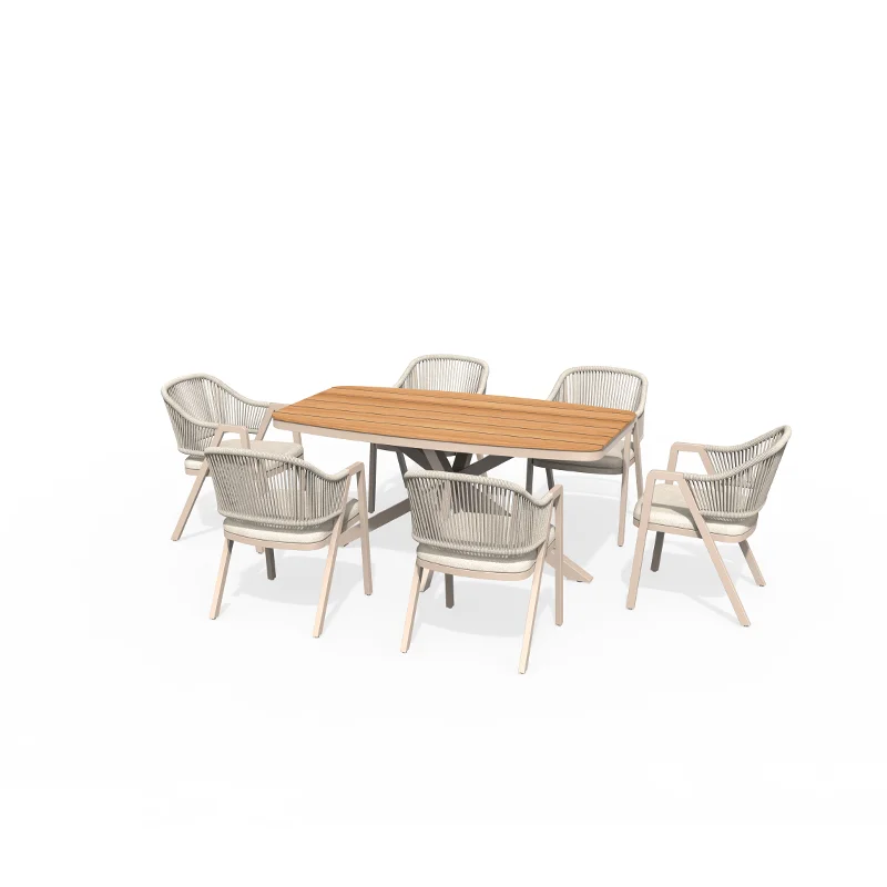 !@DWOO 7 Piece Rope Weave Chairs WPC Table Aluminum Dining Set for Patio Garden Backyard Dining
!@DWOO 7 Piece Rope Weave Chairs WPC Table Aluminum Dining Set for Patio Garden Backyard Dining