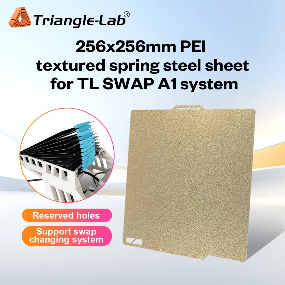 trianglelab 256x256mm PEI textured spring steel sheet for Swapmod A1 TL SWAP A1 system compatible Bambu Lab A1/P1S/P1P
trianglelab 256x256mm PEI textured spring steel sheet for Swapmod A1 TL SWAP A1 system compatible Bambu Lab A1/P1S/P1P