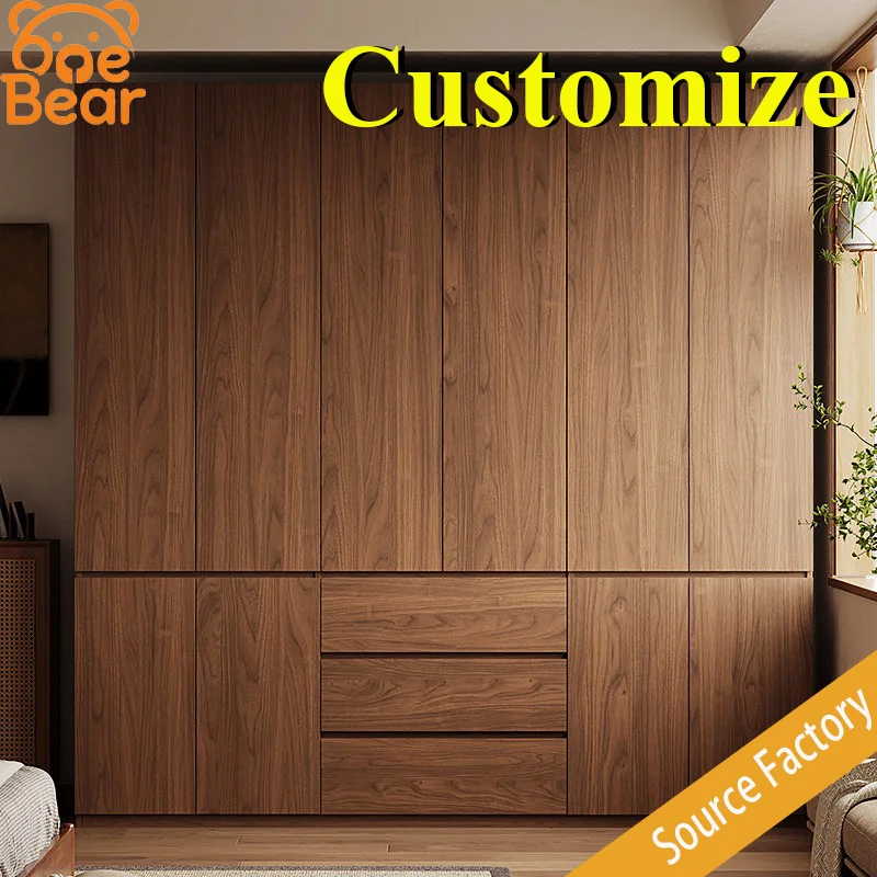 Segmented wardrobe, bedroom, home use, solid wood custom storage, walnut-colored wardrobe cabinet.
Segmented wardrobe, bedroom, home use, solid wood custom storage, walnut-colored wardrobe cabinet.