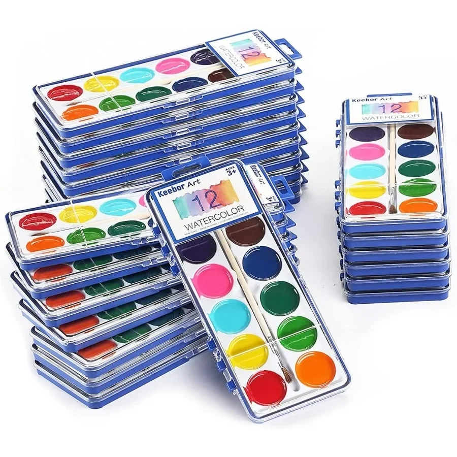 12Color Washable Watercolor Paint Set for with 24 Packs Ideal for Classroom Supplies Party Favors and Gifts Includes Wooden Bru
12Color Washable Watercolor Paint Set for with 24 Packs Ideal for Classroom Supplies Party Favors and Gifts Includes Wooden Bru
