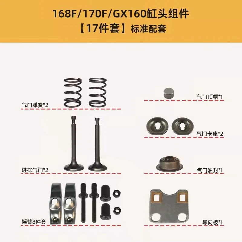 Gasoline generator cylinder head accessories 168F170F188F190F192F valve oil seal rocker spring guide plate
Gasoline generator cylinder head accessories 168F170F188F190F192F valve oil seal rocker spring guide plate