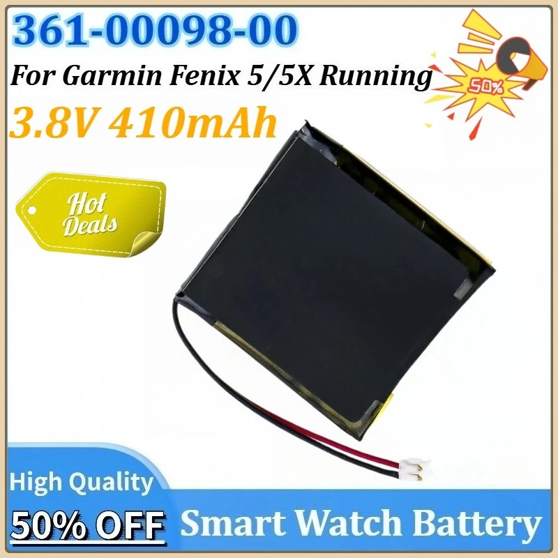 New 3.8V 410mAh 361-00098-00 Replacement Smart Watch Battery for Garmin Fenix 5 / Fenix 5X Running Rechargeable Battery
New 3.8V 410mAh 361-00098-00 Replacement Smart Watch Battery for Garmin Fenix 5 / Fenix 5X Running Rechargeable Battery