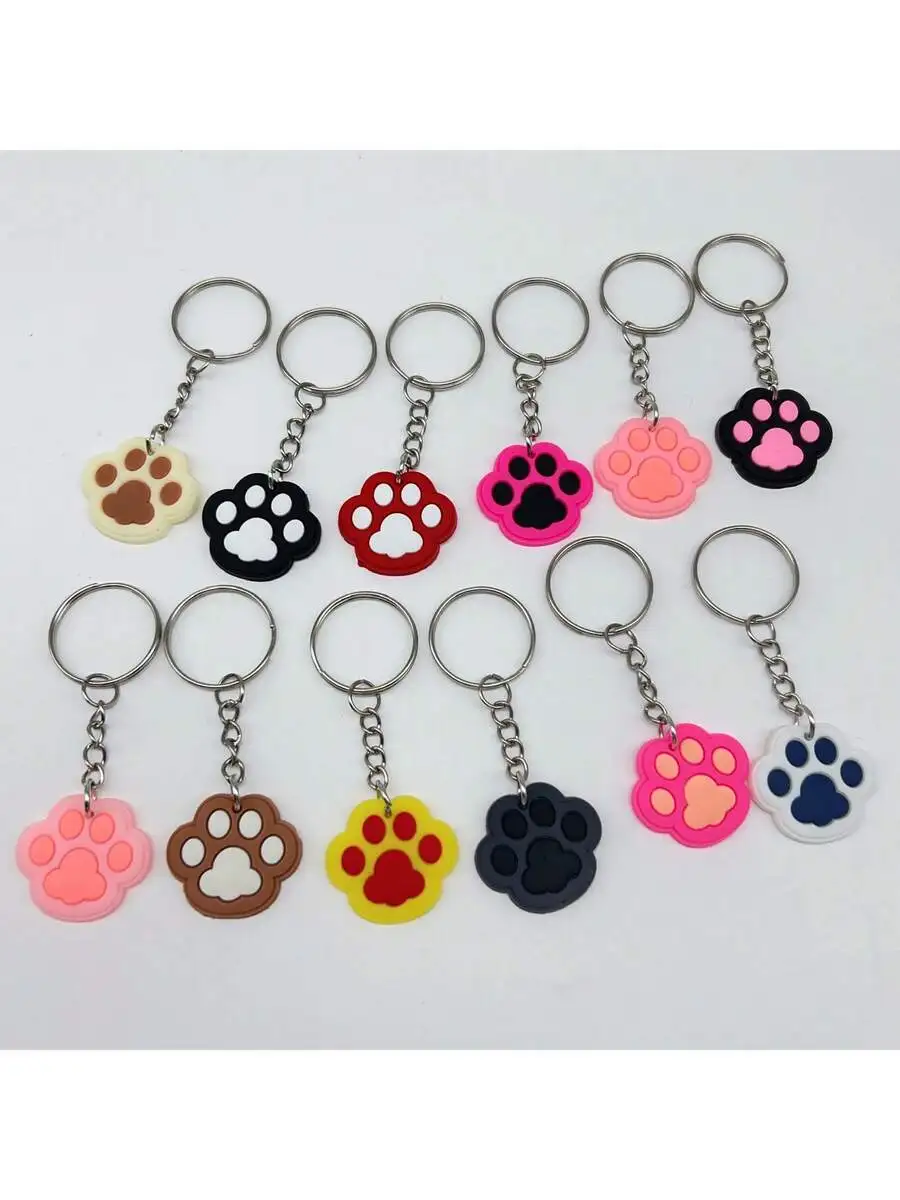 12pcs Set Colorful PVC Cat Paw Keychain Bag Charm Car Accessory Pendant
12pcs Set Colorful PVC Cat Paw Keychain Bag Charm Car Accessory Pendant