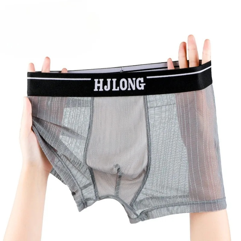 Ultra Thin Ice Silk Underwear Men Mesh Breathable Transparent Boxer Shorts Summer Quick-Drying Mid-Waist Panties U Convex Trunk
Ultra Thin Ice Silk Underwear Men Mesh Breathable Transparent Boxer Shorts Summer Quick-Drying Mid-Waist Panties U Convex Trunk