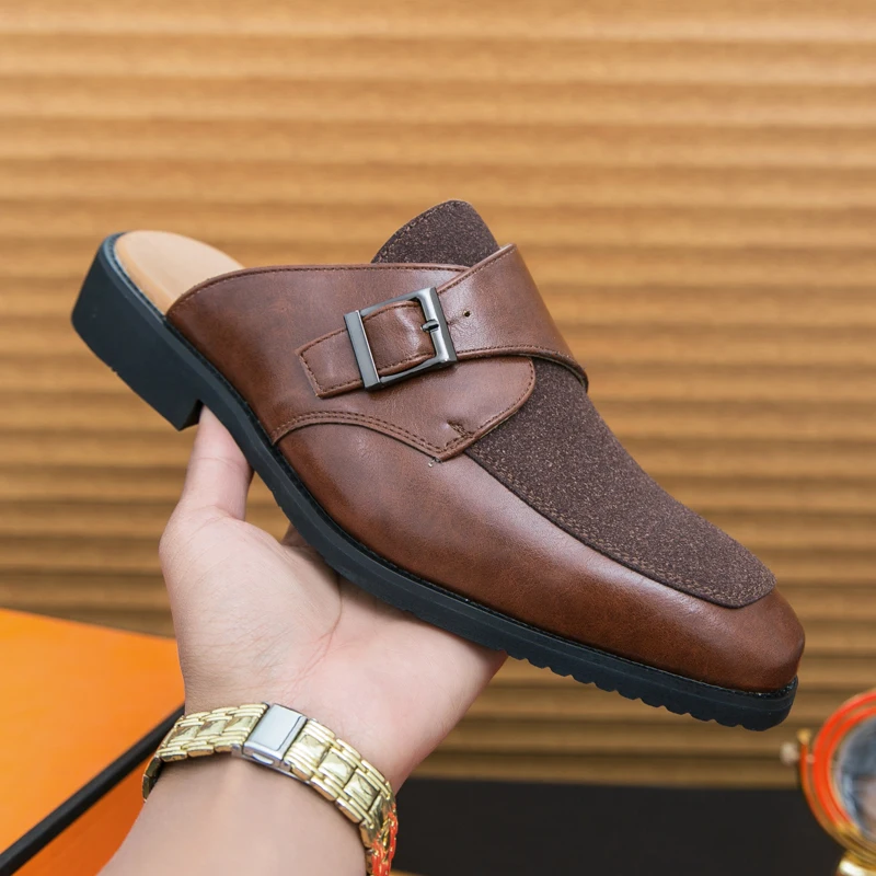 Classic Men Half-heeled Leather Shoes Black Brown Flat-heeled One-foot Casual Breathable High-end Slippers Size 38-48 Men Shoes
Classic Men Half-heeled Leather Shoes Black Brown Flat-heeled One-foot Casual Breathable High-end Slippers Size 38-48 Men Shoes