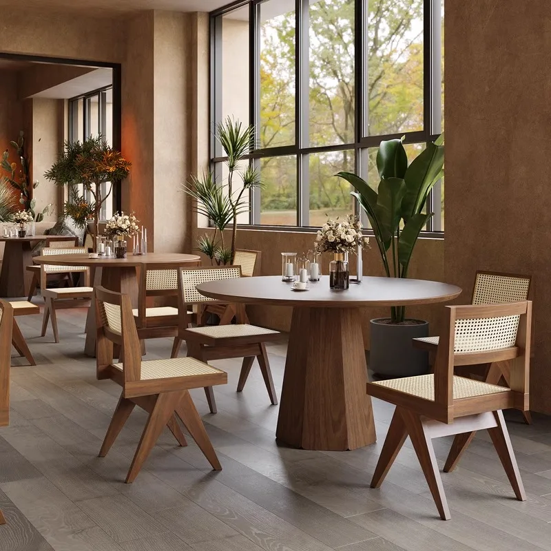 solid wood round dining table milk tea hot pot restaurant round table ash wood dining table and chair combination
solid wood round dining table milk tea hot pot restaurant round table ash wood dining table and chair combination