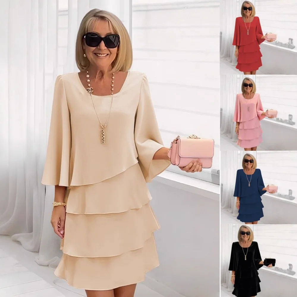 2026 Spring Summer Fashion Cake Dress Women's Elegant Loose Slimming Round Neck Dress Dresses For Women Lace Elegant Boho Midi
2026 Spring Summer Fashion Cake Dress Women's Elegant Loose Slimming Round Neck Dress Dresses For Women Lace Elegant Boho Midi
