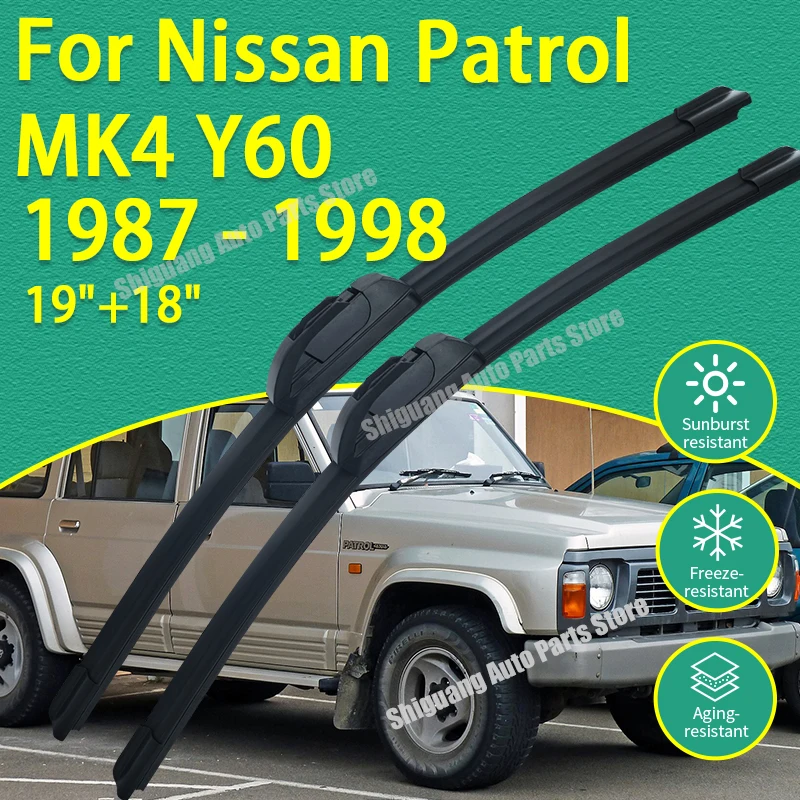 Front Silicone Coating Wipers for Nissan Patrol MK4 Y60 1987 - 1998 Car Wiper Windshield Windscreen Blades Accessories 1988 1989
Front Silicone Coating Wipers for Nissan Patrol MK4 Y60 1987 - 1998 Car Wiper Windshield Windscreen Blades Accessories 1988 1989
