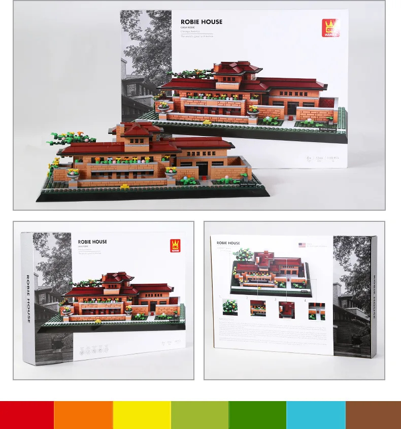 Robie House Chicago USA Building Blocks Famous Architecture Model Bricks Christmas Birthday Gifts Toys for Kids
Robie House Chicago USA Building Blocks Famous Architecture Model Bricks Christmas Birthday Gifts Toys for Kids
