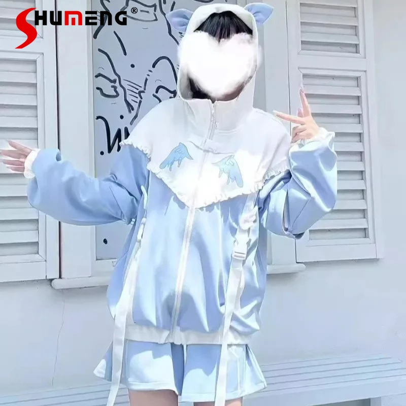 2026 Summer Y2k Sweatshirt Original Japanese Subculture Water Color System Removable Sleeves Sweet Cute Fox Ear Hooded Jacket
2026 Summer Y2k Sweatshirt Original Japanese Subculture Water Color System Removable Sleeves Sweet Cute Fox Ear Hooded Jacket