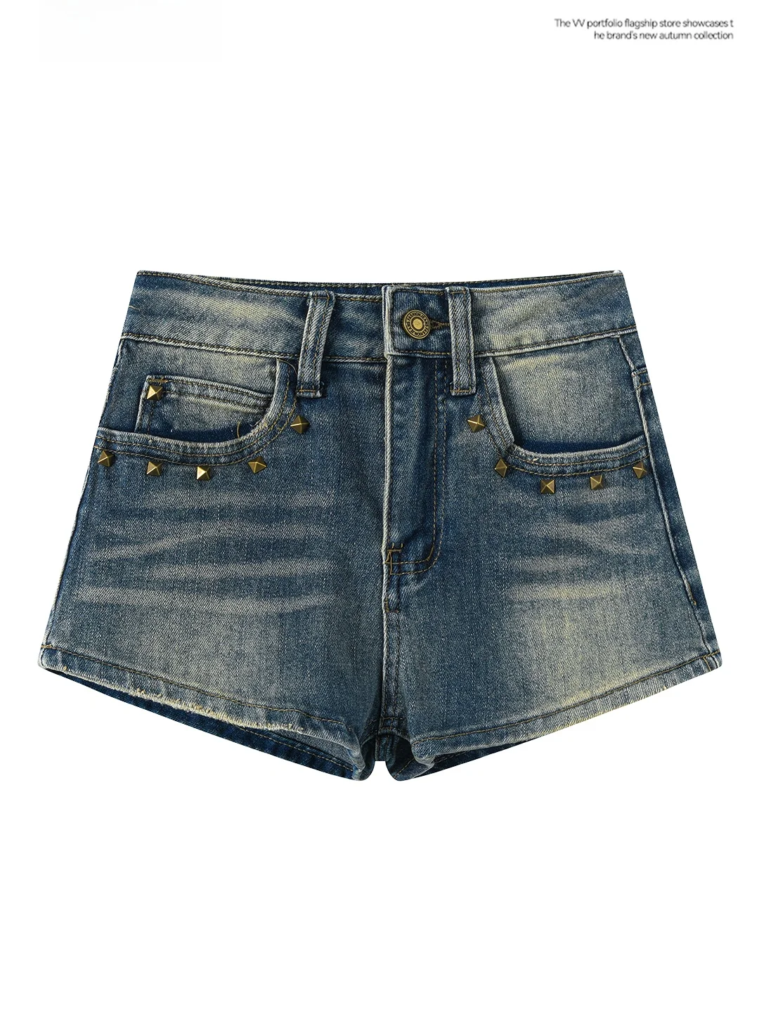 High Waist Shortened A-Line Jeans Women's Summer Small Size Retro Blue Hot Pants Nail Head Embellished Butt Lifting
High Waist Shortened A-Line Jeans Women's Summer Small Size Retro Blue Hot Pants Nail Head Embellished Butt Lifting