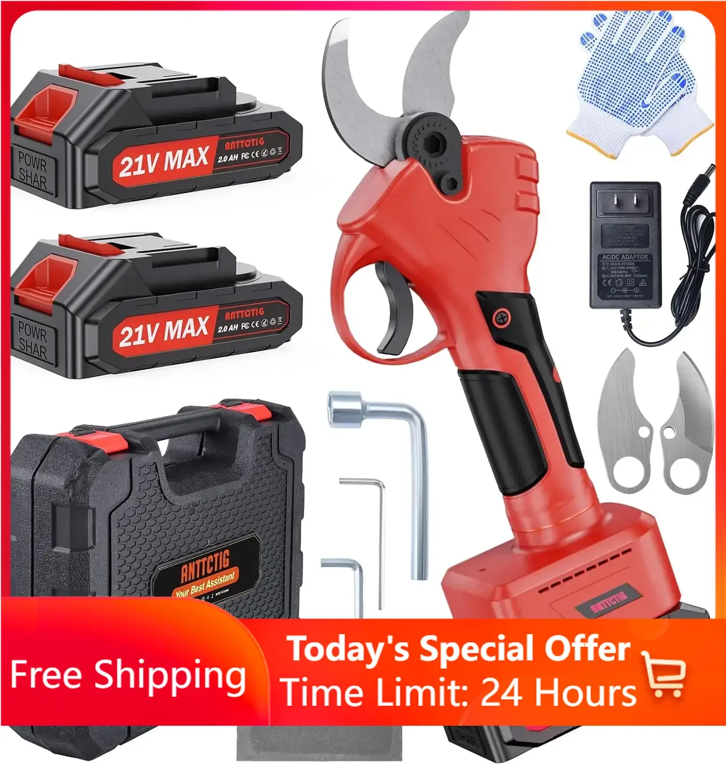 BestsellerElectric Pruning Shears, Upgraded High Power 600W 40mm 1.6" Cutting Diameter Cordless Pruner for Gardening with 2Pcs 2
BestsellerElectric Pruning Shears, Upgraded High Power 600W 40mm 1.6" Cutting Diameter Cordless Pruner for Gardening with 2Pcs 2
