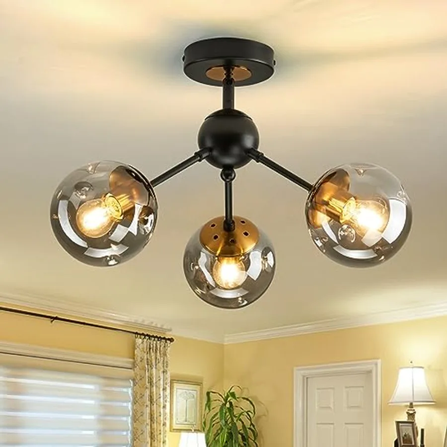 3-Light Chelier Vintage Semi Flush Mount Ceiling Light Fixture with Glass Globe Ceiling Light for Hallway Stairway Porch Entryw
3-Light Chelier Vintage Semi Flush Mount Ceiling Light Fixture with Glass Globe Ceiling Light for Hallway Stairway Porch Entryw
