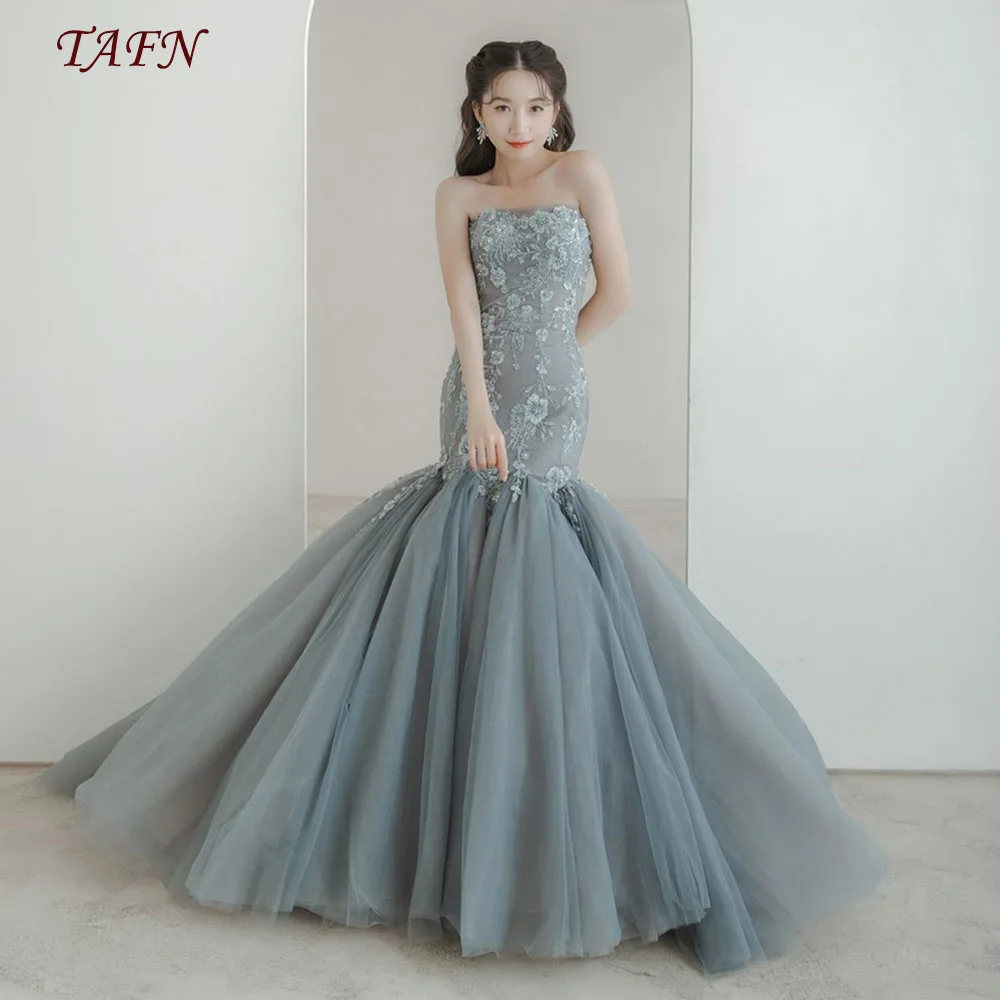 TAFN Japan Luxury Mermaid Wedding Dresses Exquisite Floral Lace Strapless Draped Bridal Gown Photo Shoot Custom Made
TAFN Japan Luxury Mermaid Wedding Dresses Exquisite Floral Lace Strapless Draped Bridal Gown Photo Shoot Custom Made