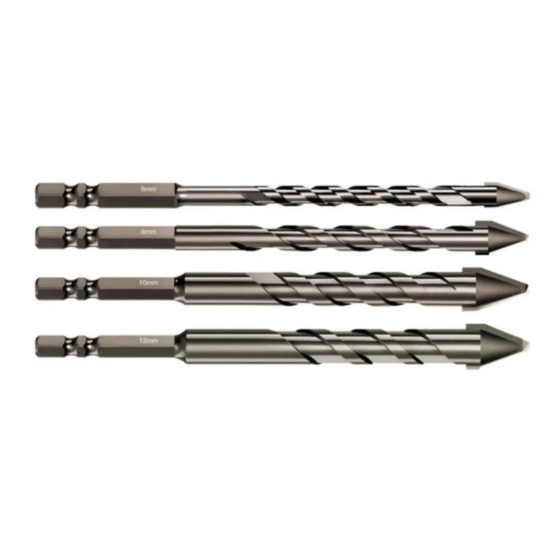4/5 Piece Eccentric Twist Drill Bit Set 6.35mm Shank 150mm Extended for Multiple Use on Masonry Concrete Drilling
4/5 Piece Eccentric Twist Drill Bit Set 6.35mm Shank 150mm Extended for Multiple Use on Masonry Concrete Drilling