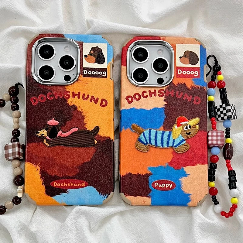 Stitching Color Block Dog Pattern iPhone 16 pro Max Silicone Case Women's Style Cute Cartoon Design Lanyard Included Full Cov...
Stitching Color Block Dog Pattern iPhone 16 pro Max Silicone Case Women's Style Cute Cartoon Design Lanyard Included Full Cov...