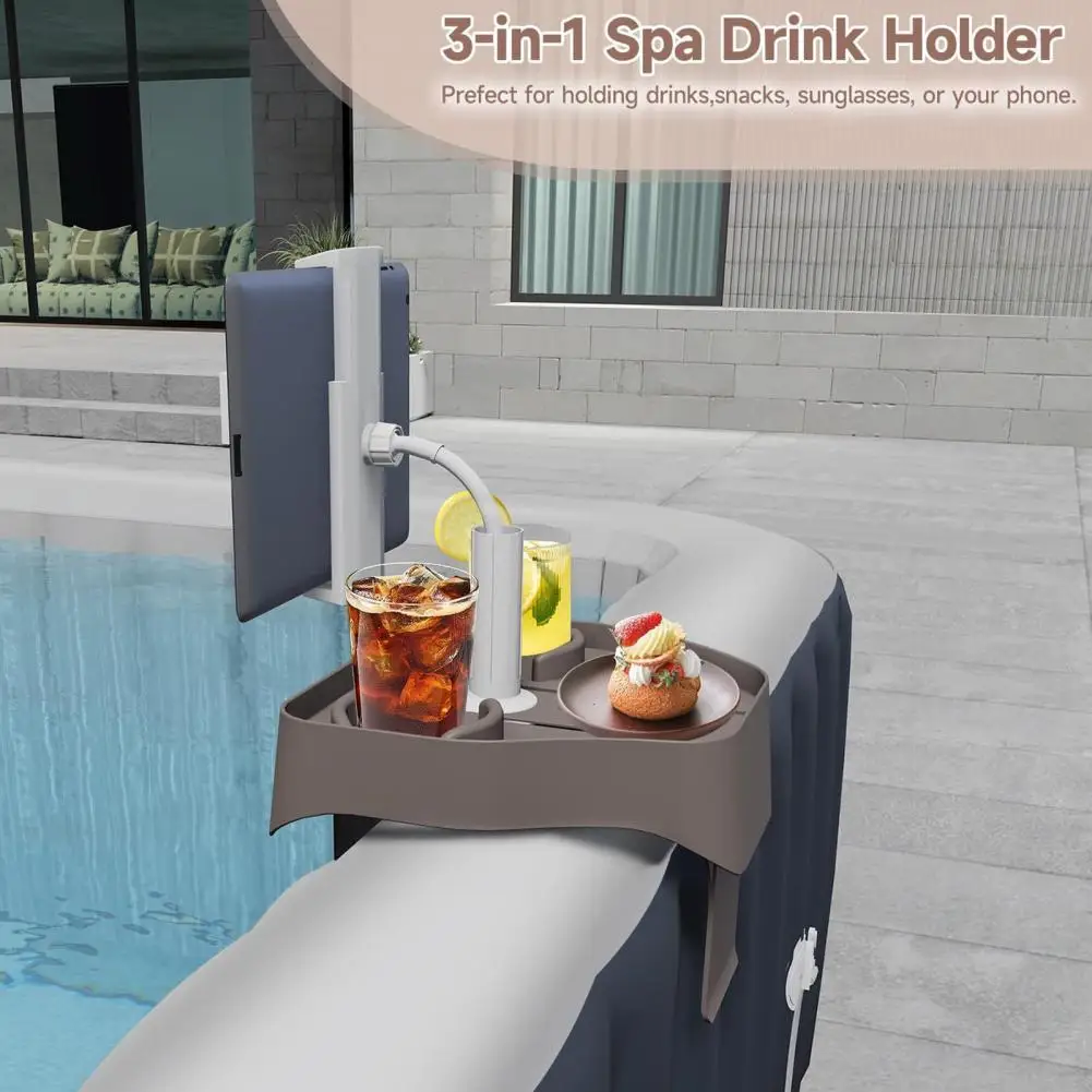 Adjustable Spa Drink Holder Adjustable 3-in-1 Phone Holder Cup Holder for Outdoor Spas Hot Tubs Pools Multifunctional Phone
Adjustable Spa Drink Holder Adjustable 3-in-1 Phone Holder Cup Holder for Outdoor Spas Hot Tubs Pools Multifunctional Phone