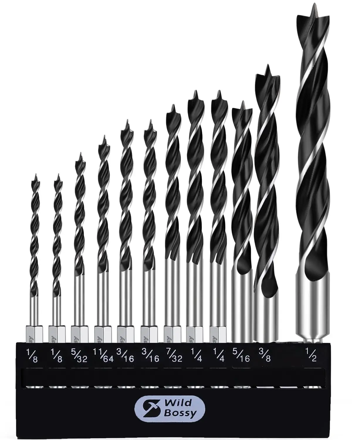 12-Piece Brad Point Drill Bit Set, 1/8"-1/2" Hex Shank for Wood & Plastic
12-Piece Brad Point Drill Bit Set, 1/8"-1/2" Hex Shank for Wood & Plastic