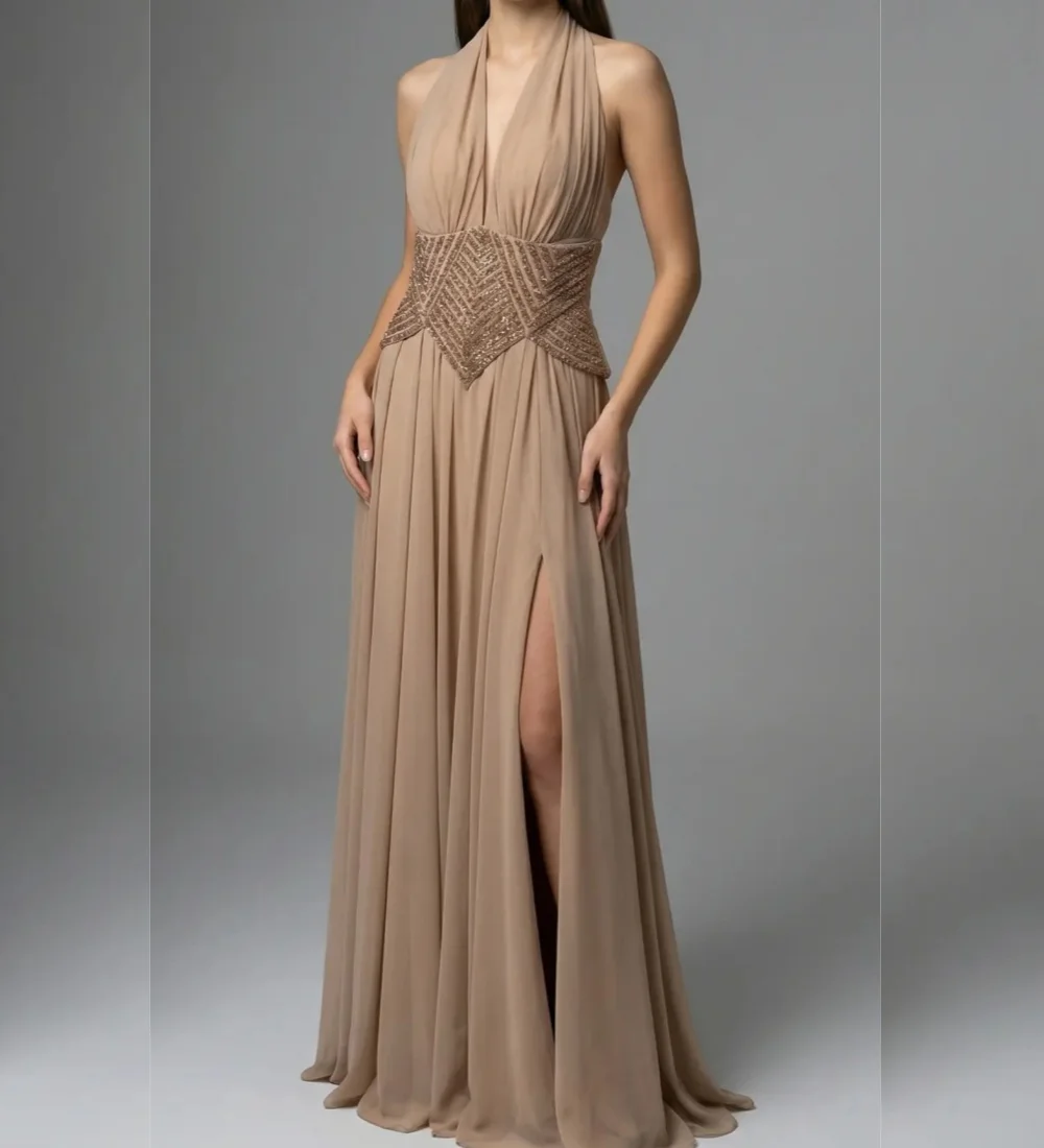 Customized Exquisite Chiffon Pleat Sequined A-line Halter Long Luxury Party Evening Dresses High Quality Sparkle
Customized Exquisite Chiffon Pleat Sequined A-line Halter Long Luxury Party Evening Dresses High Quality Sparkle