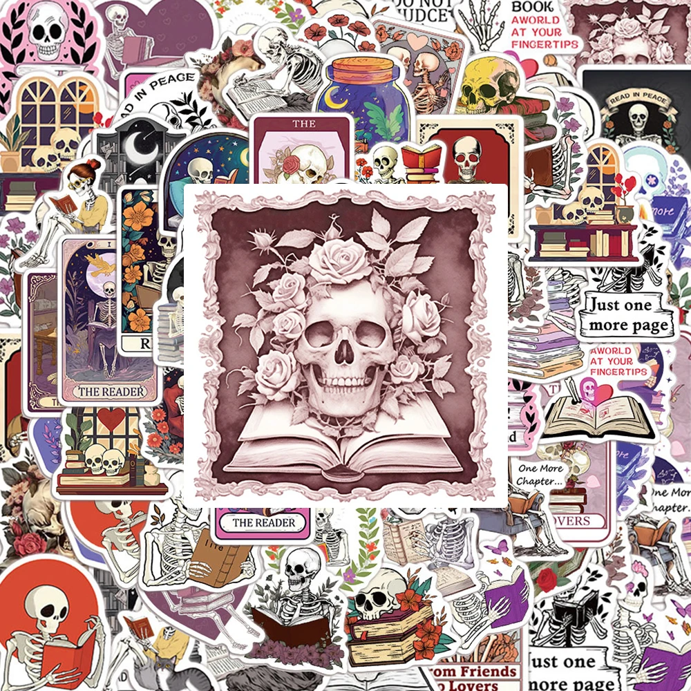 10/30/50pcs Funny Cartoon Skull Reading Book Stickers Romantic Bookish Decals DIY Stationery Suitcase Laptop Cool Sticker Decor 
10/30/50pcs Funny Cartoon Skull Reading Book Stickers Romantic Bookish Decals DIY Stationery Suitcase Laptop Cool Sticker Decor