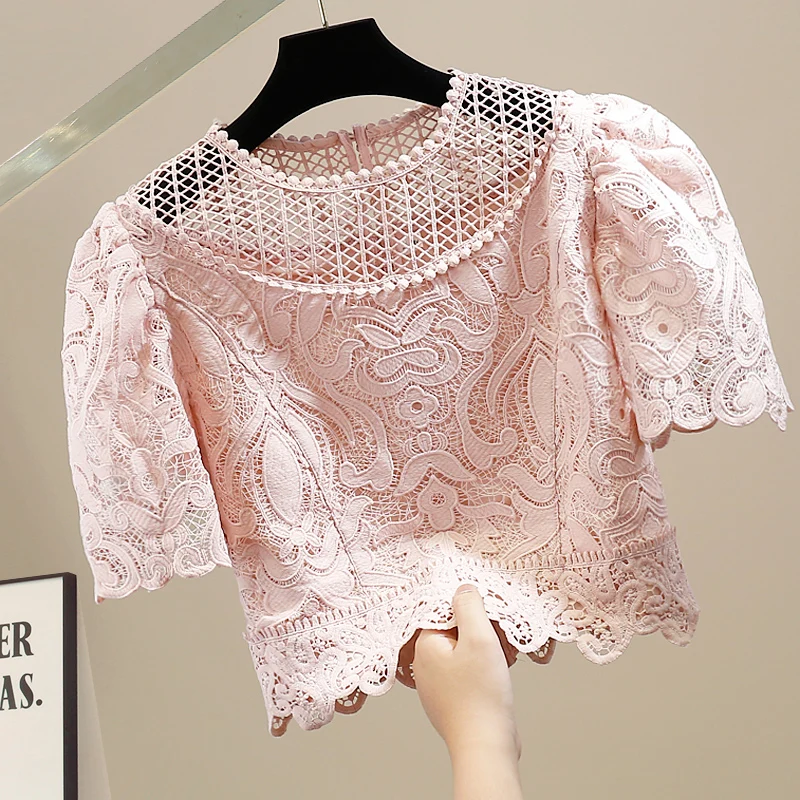 Faionable ort Sve Soluble Lace Hook Flower Hollow out Pure Color Top High-End Design Sensation Age Reduction Slimming ...
Faionable ort Sve Soluble Lace Hook Flower Hollow out Pure Color Top High-End Design Sensation Age Reduction Slimming ...