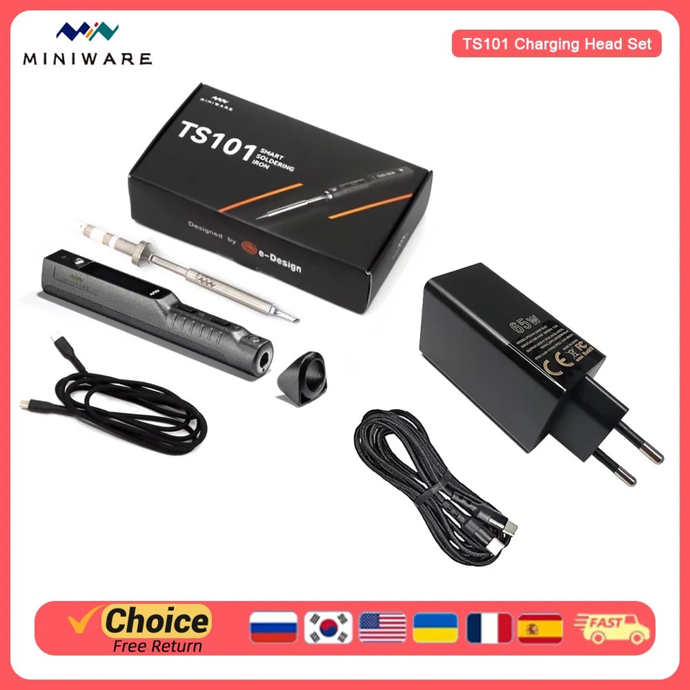 Электрический паяльник MINIWARE TS101 с зарядной головкой, комплект PD3.1 90 Вт, OLED-дисплей, обновленная версия TS100, регулируемая температура
Электрический паяльник MINIWARE TS101 с зарядной головкой, комплект PD3.1 90 Вт, OLED-дисплей, обновленная версия TS100, регулируемая температура