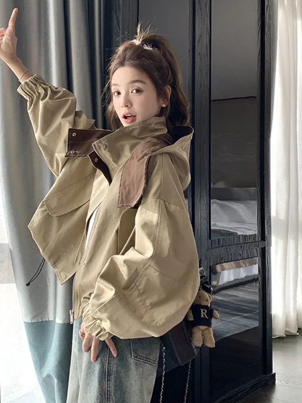 Очень большой размер 300, бейсбольный топ с воротником-стойкой, женский осенний топ свободного покроя для колледжа, топ из полиэфирного волокна
Очень большой размер 300, бейсбольный топ с воротником-стойкой, женский осенний топ свободного покроя для колледжа, топ из полиэфирного волокна