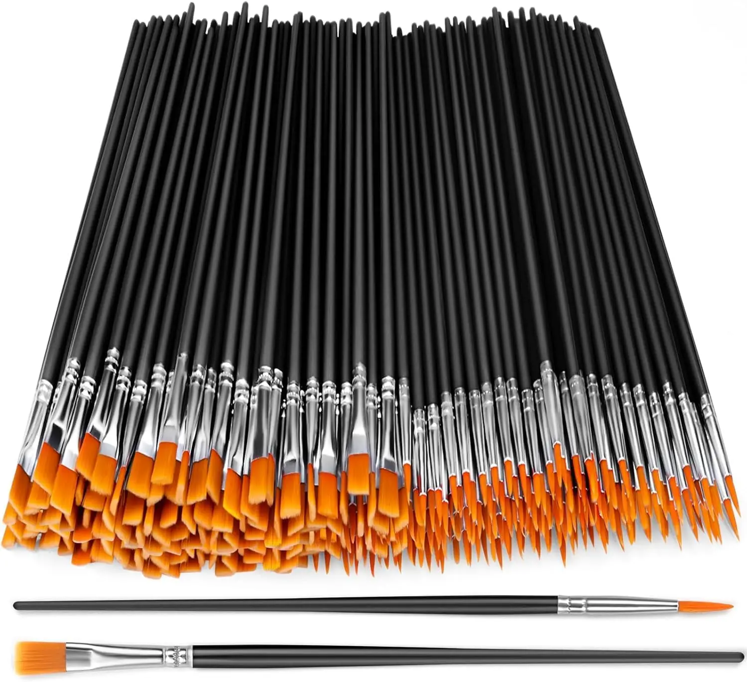 200 Pcs Small Paint Brushes Bulk, Black Nylon Flat and Round Pointed Acrylic Paint Brush Kits for Oil Watercolor Face and Artist
200 Pcs Small Paint Brushes Bulk, Black Nylon Flat and Round Pointed Acrylic Paint Brush Kits for Oil Watercolor Face and Artist