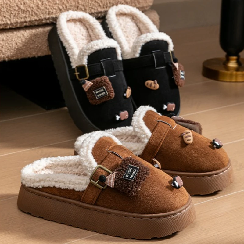Уличные нескользящие хлопковые тапочки, новые зимние удобные домашние туфли на платформе, модная плюшевая утепленная теплая обувь с пряжкой и ремешком
Уличные нескользящие хлопковые тапочки, новые зимние удобные домашние туфли на платформе, модная плюшевая утепленная теплая обувь с пряжкой и ремешком