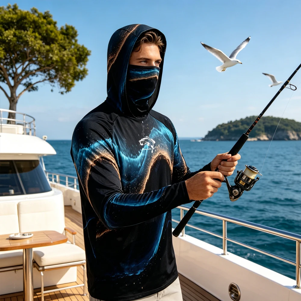 Outdoor Men Long Sleeve Fishing Hoodie UV Hoodie Fishing Top Wear UPF50+ Fishing Clothing Lightweight Fishing Shirt for Fishing
Outdoor Men Long Sleeve Fishing Hoodie UV Hoodie Fishing Top Wear UPF50+ Fishing Clothing Lightweight Fishing Shirt for Fishing