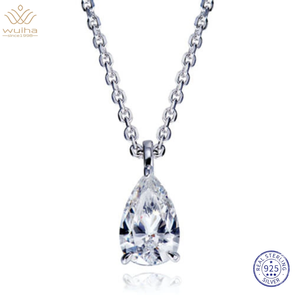 WUIHA 100% 925 Sterling Silver Pear Cut 0.75 Carat Lab Sapphire Gemstone Simple Pendant Necklaces Anniversary Gifts Fine Jewelry
WUIHA 100% 925 Sterling Silver Pear Cut 0.75 Carat Lab Sapphire Gemstone Simple Pendant Necklaces Anniversary Gifts Fine Jewelry