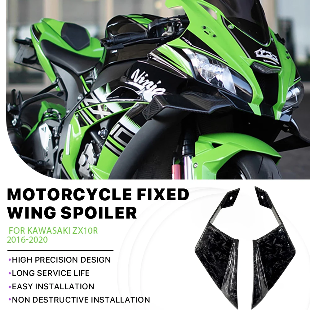Motorcycle Accessories 100% Carbon Fiber Wings Fixed Wind Wings For Kawasaki ZX10R Ninja ZX-10R 2016-2020 Fairing Spoiler
Motorcycle Accessories 100% Carbon Fiber Wings Fixed Wind Wings For Kawasaki ZX10R Ninja ZX-10R 2016-2020 Fairing Spoiler