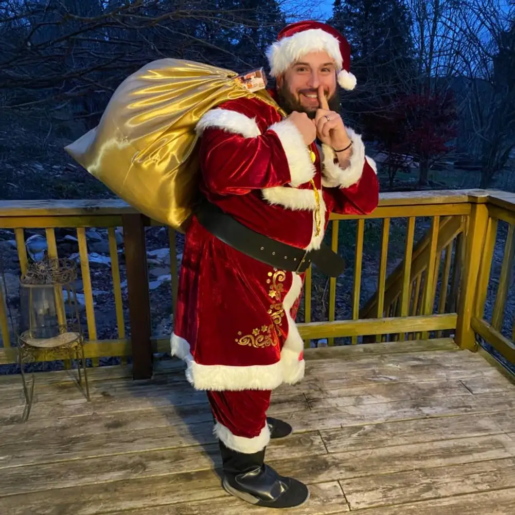 Мягкая бархатная куртка Санта-Клауса, брюки, бархатный наряд Санта-Клауса, комплект костюма Санта-Клауса, традиционный бархатный костюм с аксессуарами для взрослых
Мягкая бархатная куртка Санта-Клауса, брюки, бархатный наряд Санта-Клауса, комплект костюма Санта-Клауса, традиционный бархатный костюм с аксессуарами для взрослых