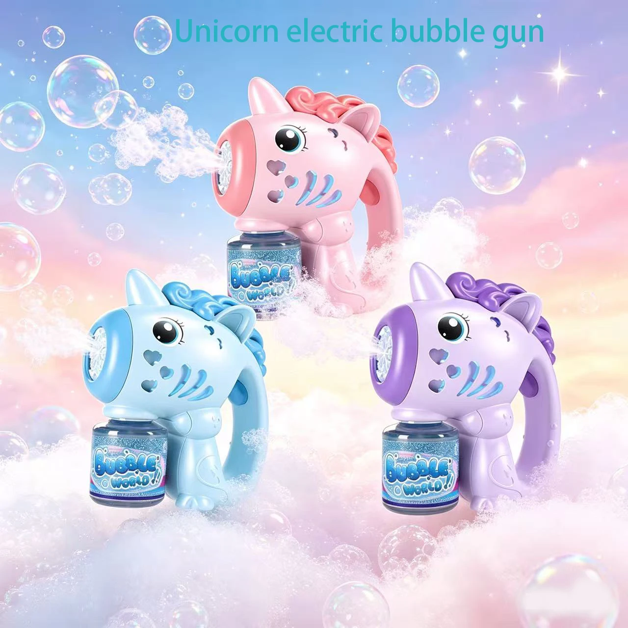Unicorn electric bubble gun, toy bubble machine, automatic soap blower with lights, summer outdoor party games, birthday gifts
Unicorn electric bubble gun, toy bubble machine, automatic soap blower with lights, summer outdoor party games, birthday gifts