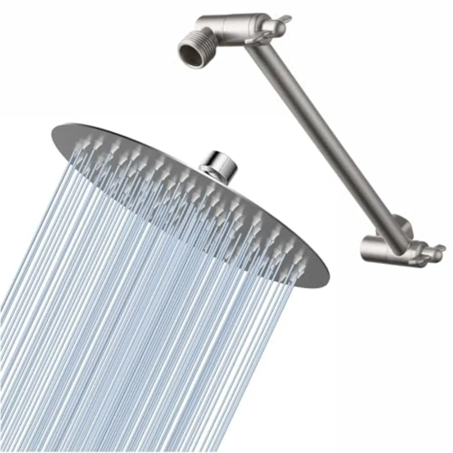 High Pressure 6'' Rain Shower Head with 11'' Shower Extension Arm Stainless Steel Rainfall Shower Head Comfortable Shower Exper
High Pressure 6'' Rain Shower Head with 11'' Shower Extension Arm Stainless Steel Rainfall Shower Head Comfortable Shower Exper